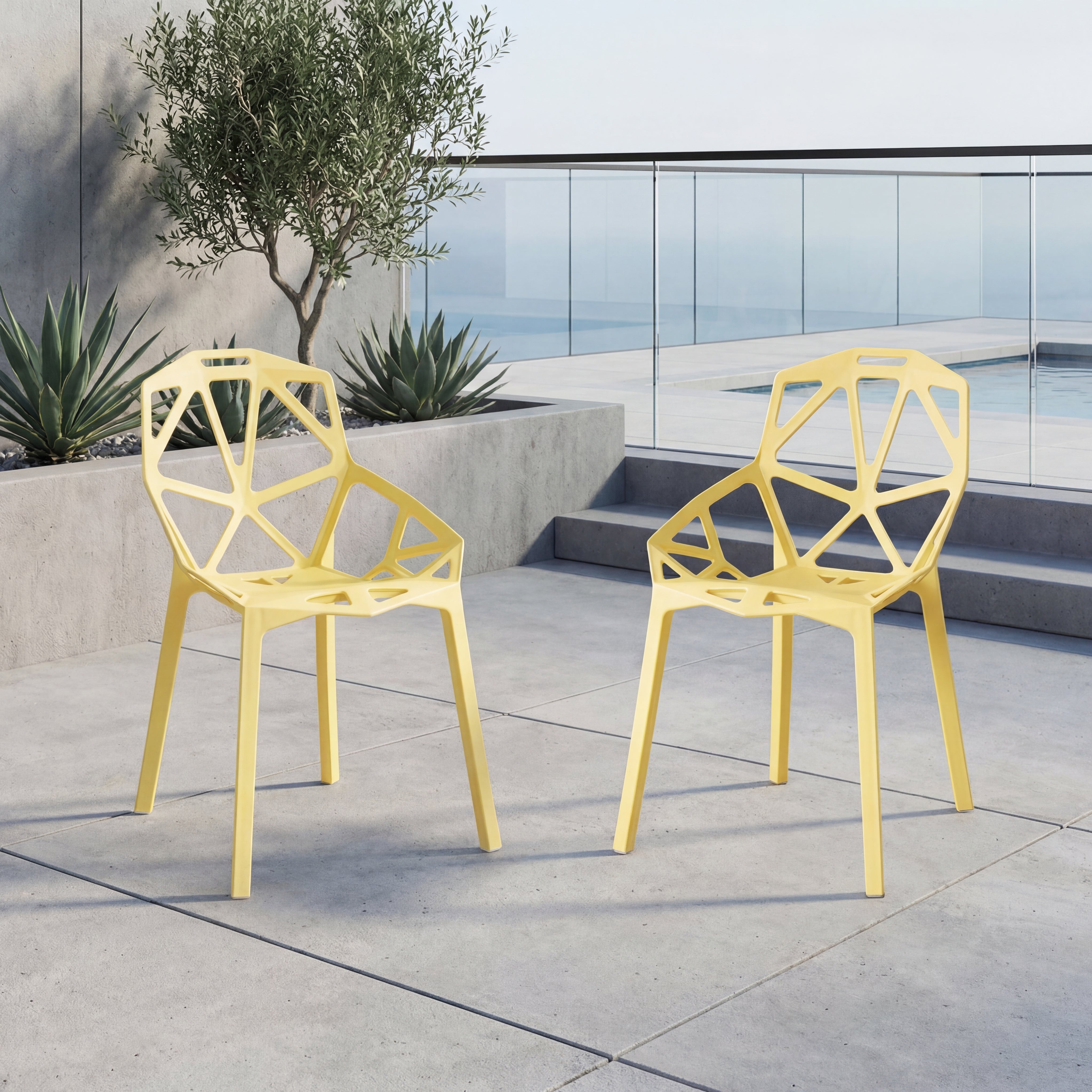 Silla Roxy, Color Amarillo, Con espaldar y diseño Moderno X2
