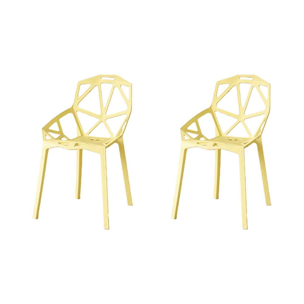 Silla Roxy, Color Amarillo, Con espaldar y diseño Moderno X2