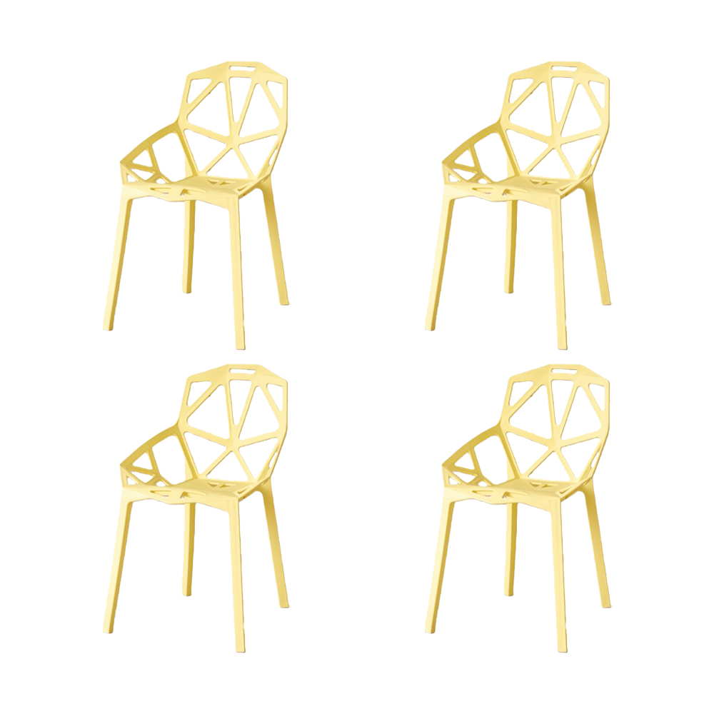 Silla Roxy, Color Amarillo, Con espaldar y diseño Moderno X4