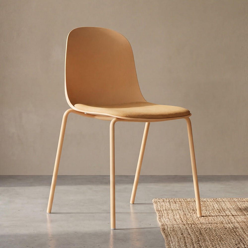 Silla con Cojín Aiara, Color Amarillo, Diseño Moderno