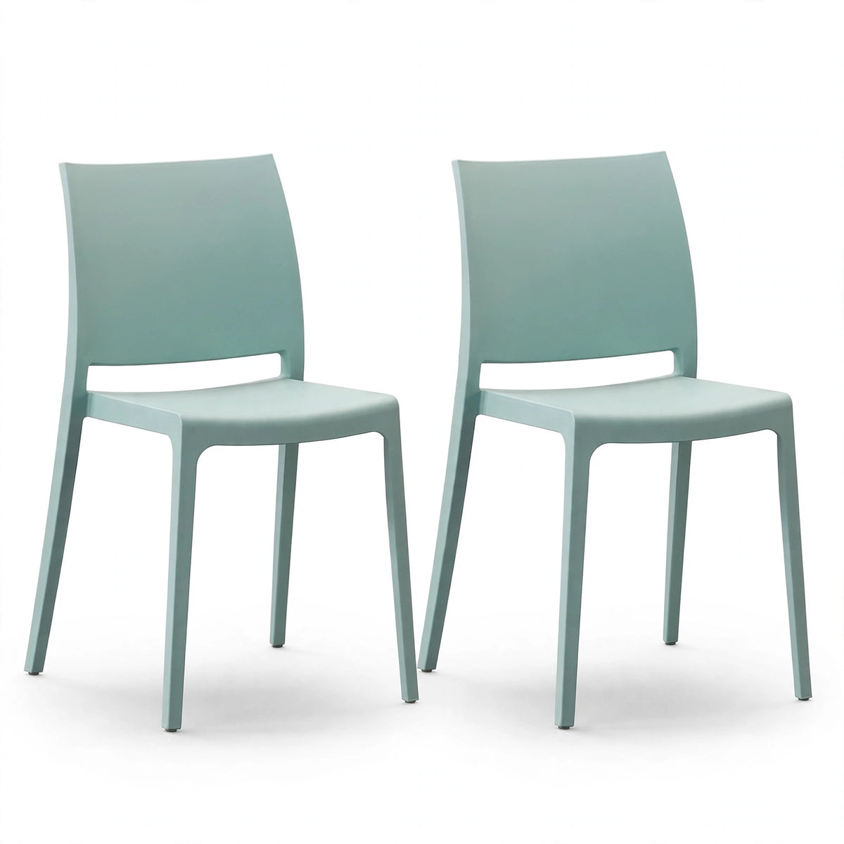 Set de 2 Sillas Soho, Azul Claro, con Espaldar Cerrado y Diseño Minimalista