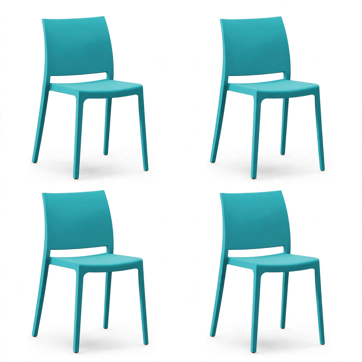 Set de 4 Sillas Soho, Azul Marino, con Espaldar Cerrado y Diseño Minimalista