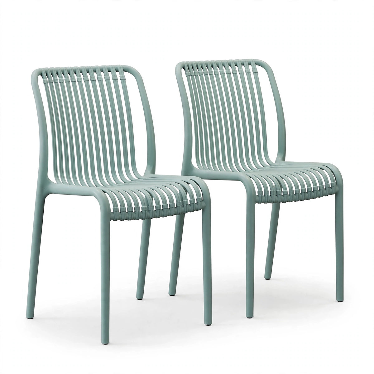 Set de 2 Sillas Terra, Color Azul Claro, con Espaldar