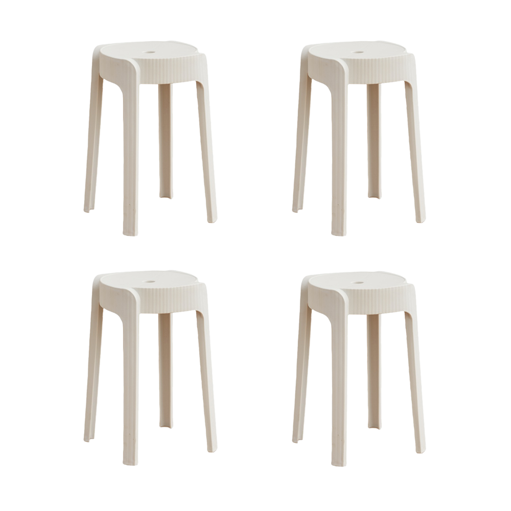 Butaco Apilable Maison, Color Blanco, Diseño Moderno X4