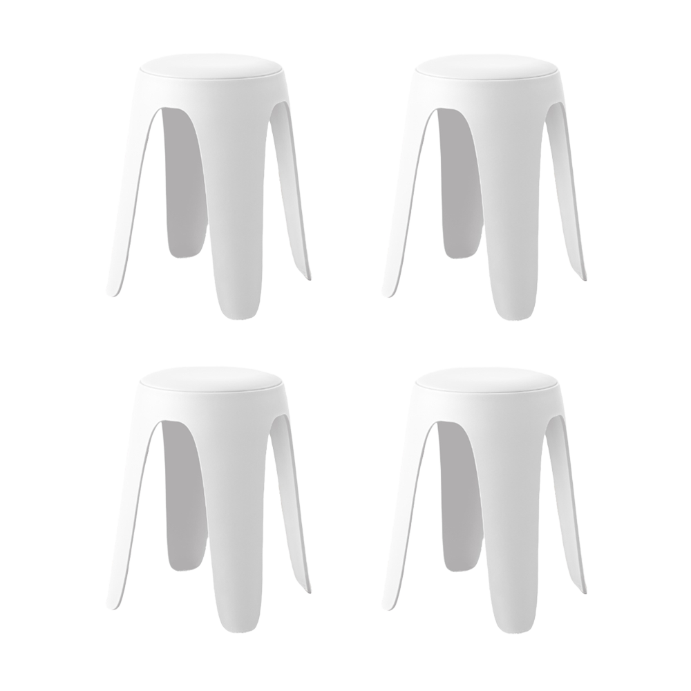 Butaco Con Cojin Else, Color Blanco, Diseño Moderno incluye cojín X4