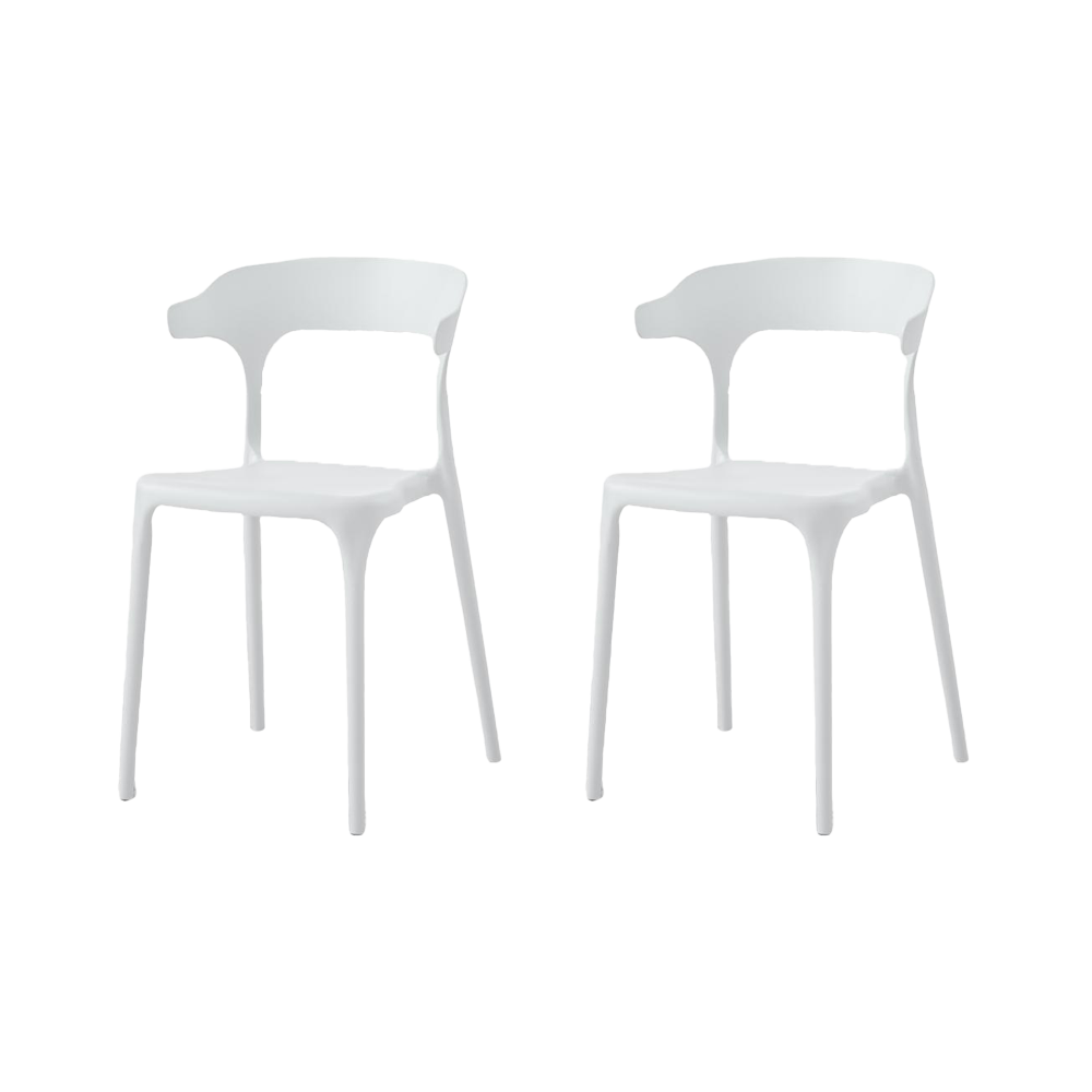 Silla Elena, Color Blanco, Con espaldar y diseño Moderno X2