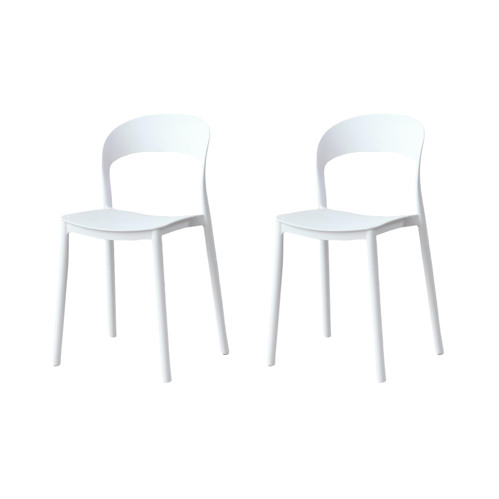 Silla Patrick, Color Blanco, Con espaldar y diseño Moderno X2