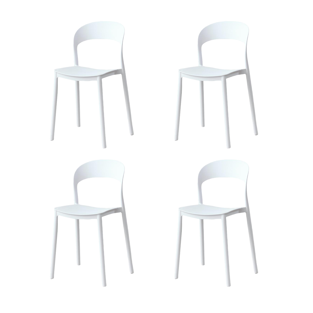 Silla Patrick, Color Blanco, Con espaldar y diseño Moderno X4
