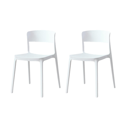 Silla Monaco, Color Blanco, Con espaldar y diseño Moderno X2
