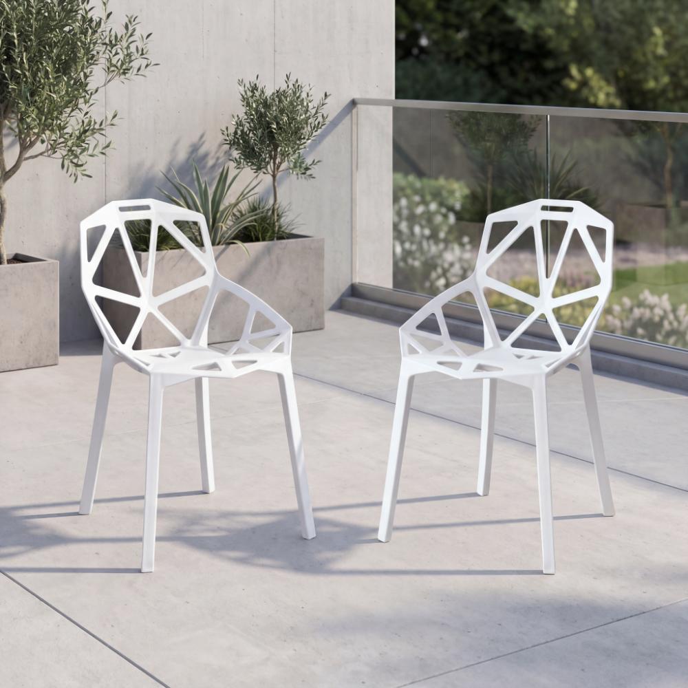 Silla Roxy, Color Blanco, Con espaldar y diseño Moderno X2