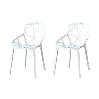 Silla Roxy, Color Blanco, Con espaldar y diseño Moderno X2