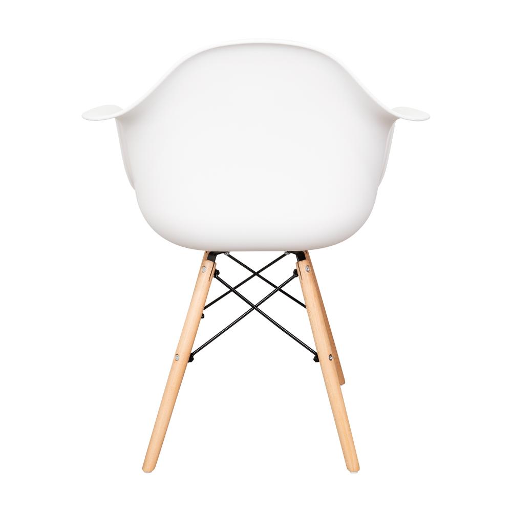 Silla Eymos, Color Blanco, Con Espaldar y Patas en Madera X2