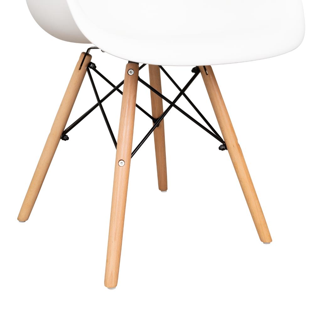 Silla Eymos, Color Blanco, Con Espaldar y Patas en Madera X2
