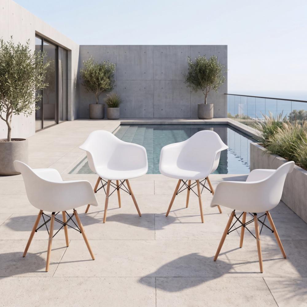 Combo Encanto, Incluye una Mesa y 4 Sillas Color Blanco