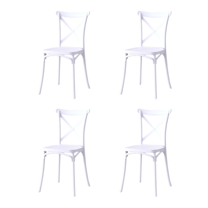 Silla Betany, Color Blanco, Con espaldar y diseño minimalista X4