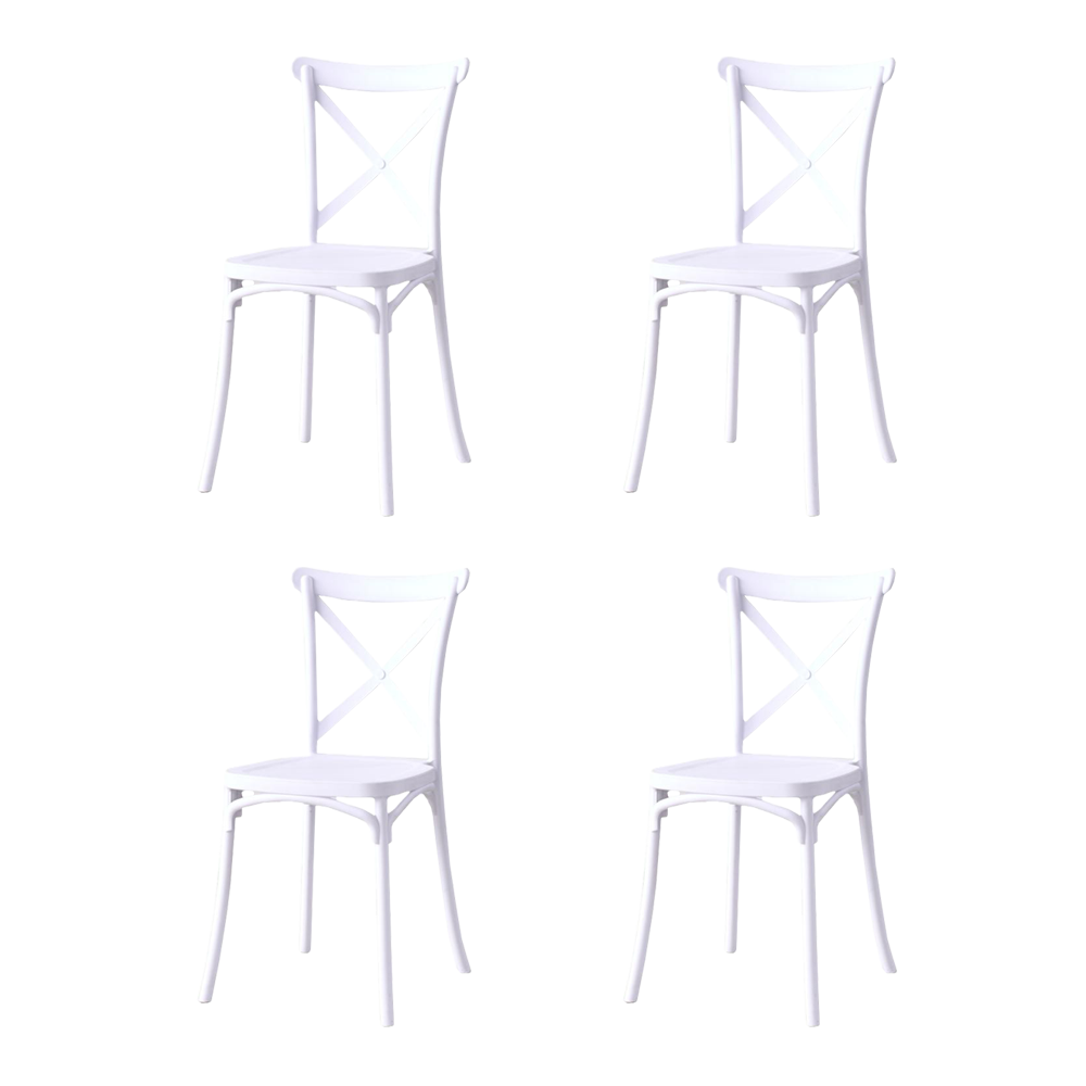 Combo Velum, Incluye una Mesa y 4 Sillas Color Blanco