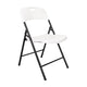 Silla Plegable Dako, Blanco, espaldar y asiento en material plastico y patas metálicas