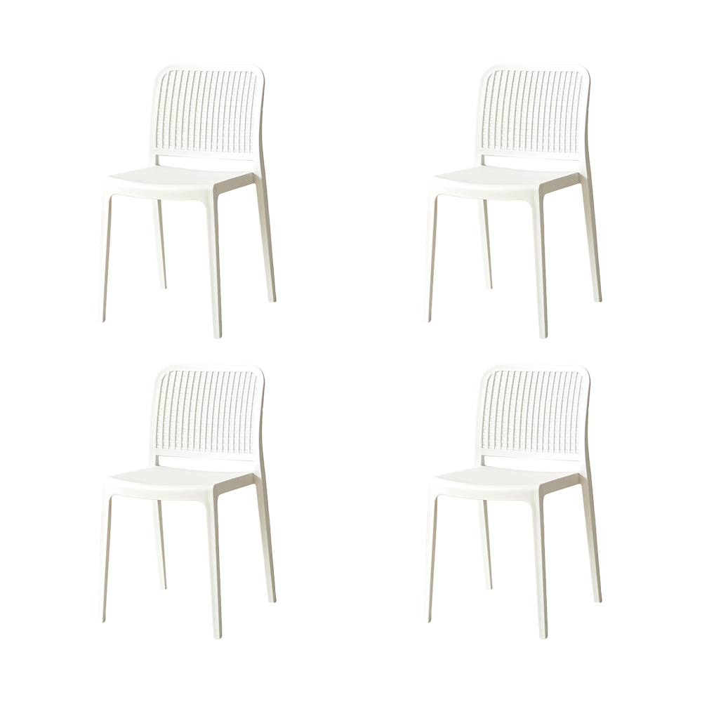 Silla Bronx , Blanco, Con espaldar en cuadrados y diseño minimalista X4