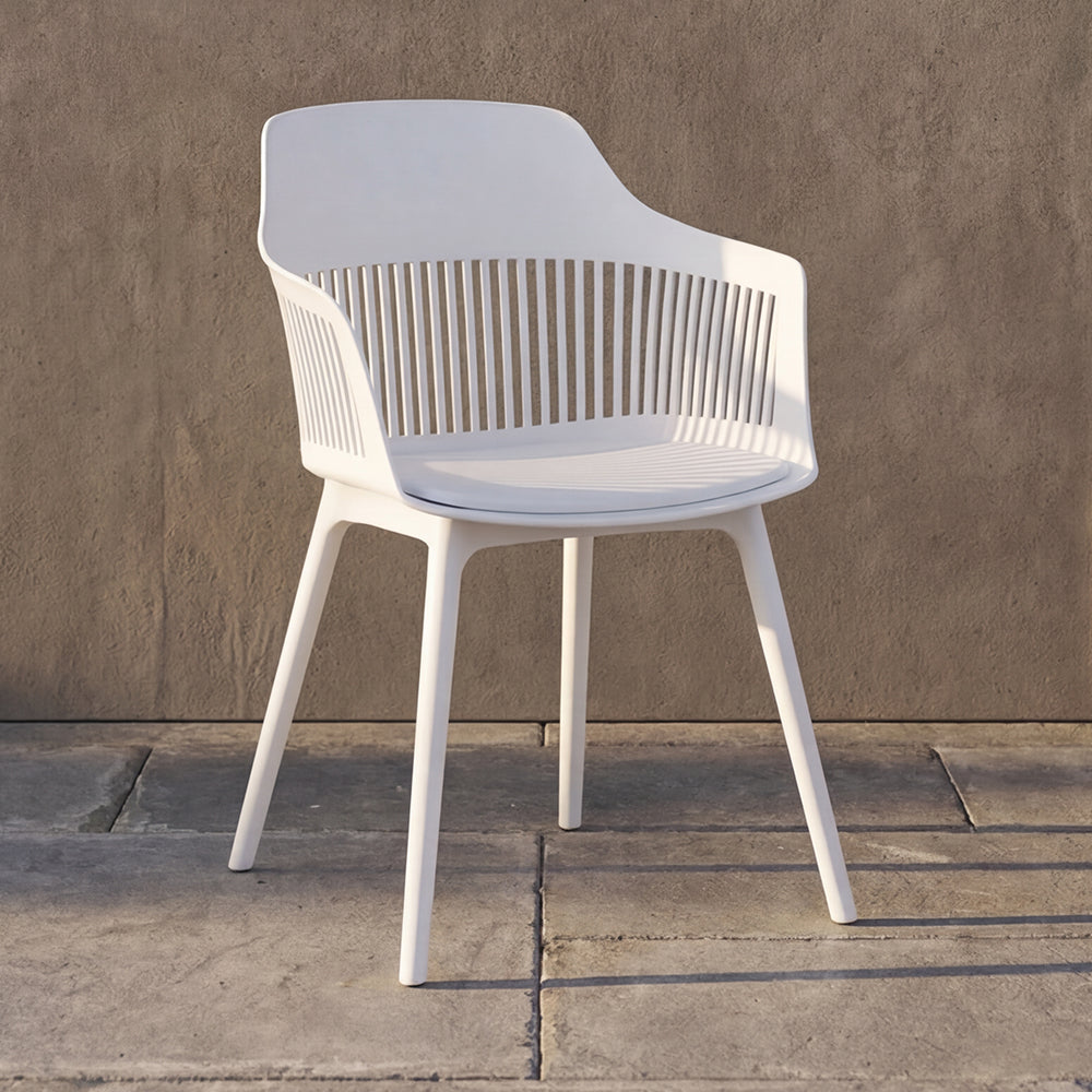 Silla Con Cojin Max, Color Blanco, Con espaldar en rejilla