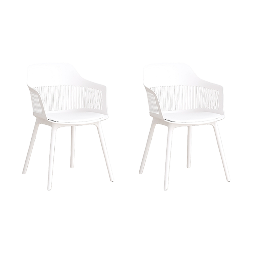 Silla Con Cojin Max, Color Blanco, Con espaldar en rejilla X2