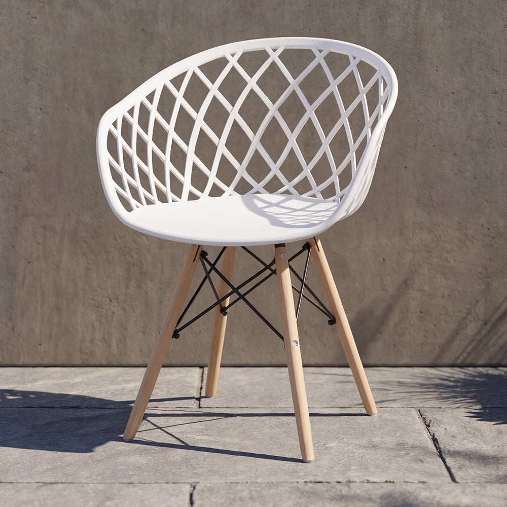 Silla Oasis con Brazos, Color Blanco, con Espaldar