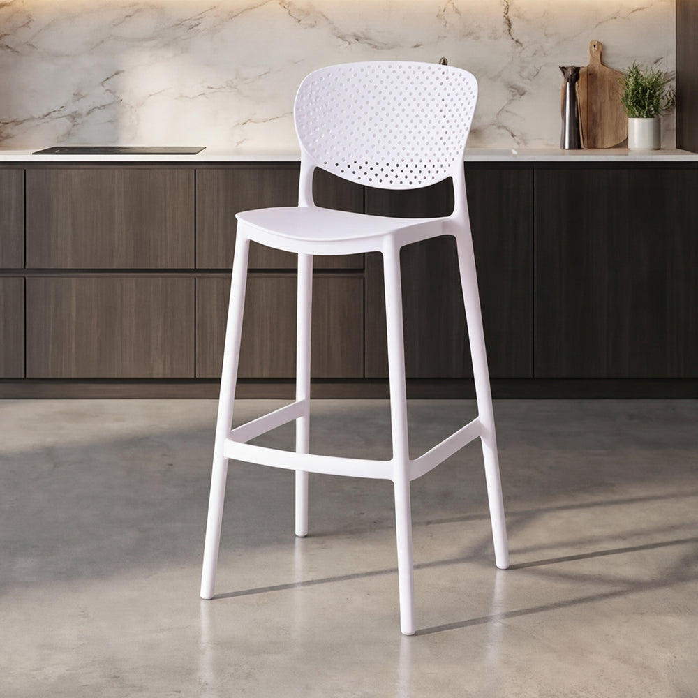 Silla para Bar Rio, Color Blanco, Diseño Moderno
