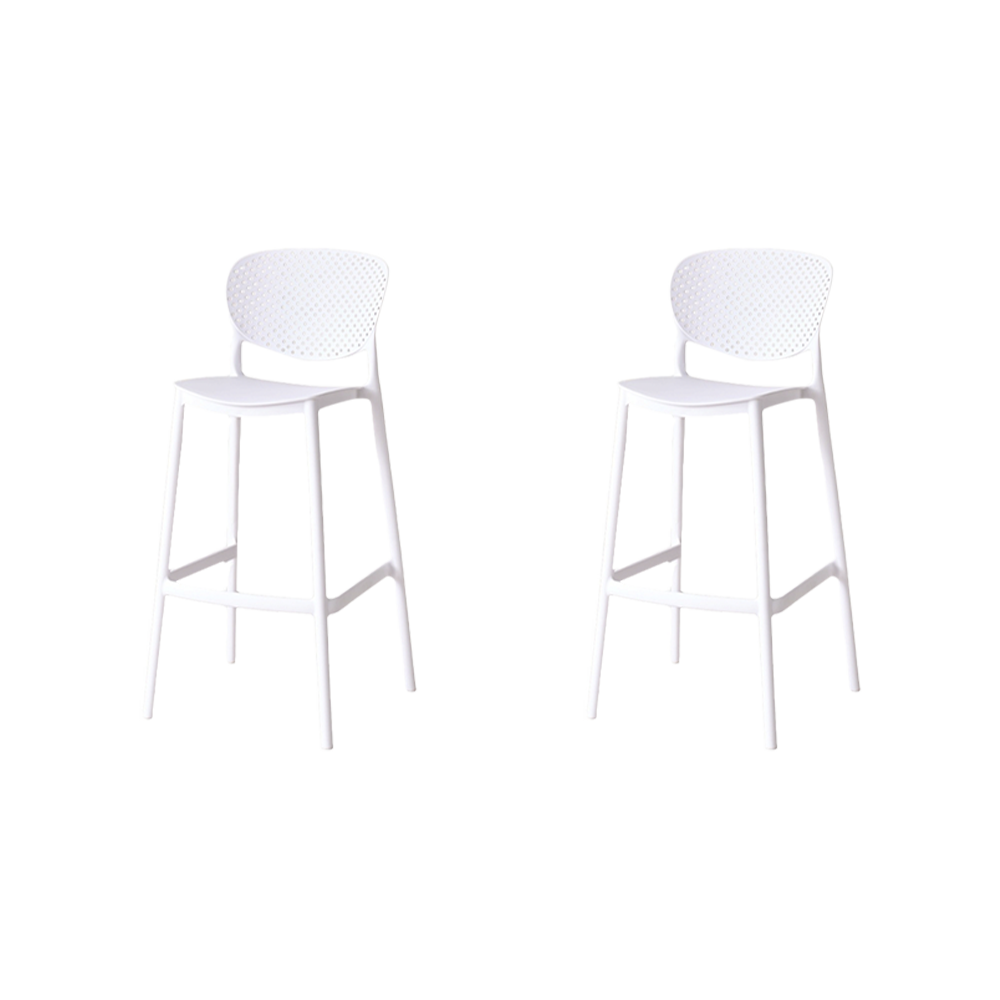 Set de 2 Sillas para Bar Río, Color Blanco, Diseño Moderno