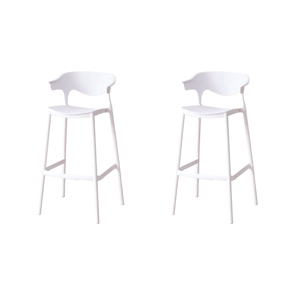 Silla para Bar Elena, Color Blanco, Diseño Moderno X2