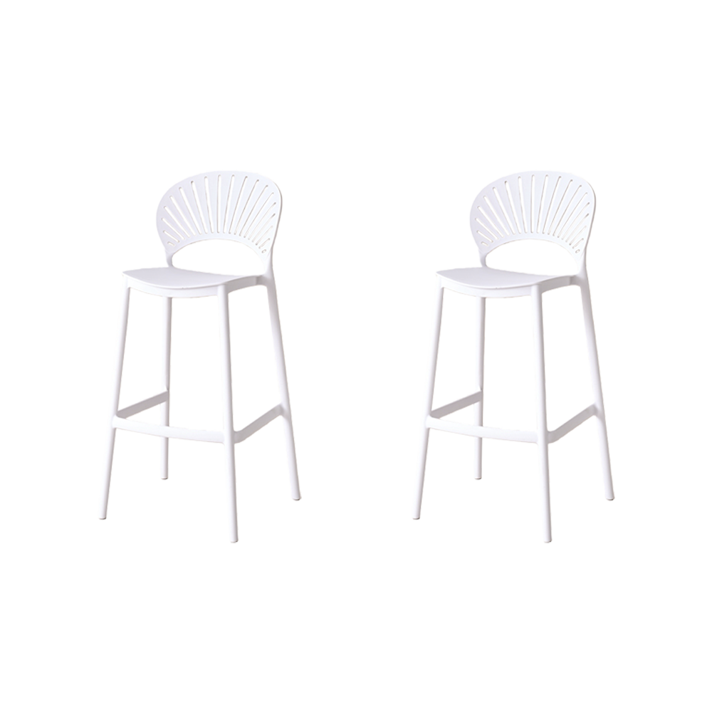 Silla para Bar Paraiso, Color Blanco, Diseño moderno X2
