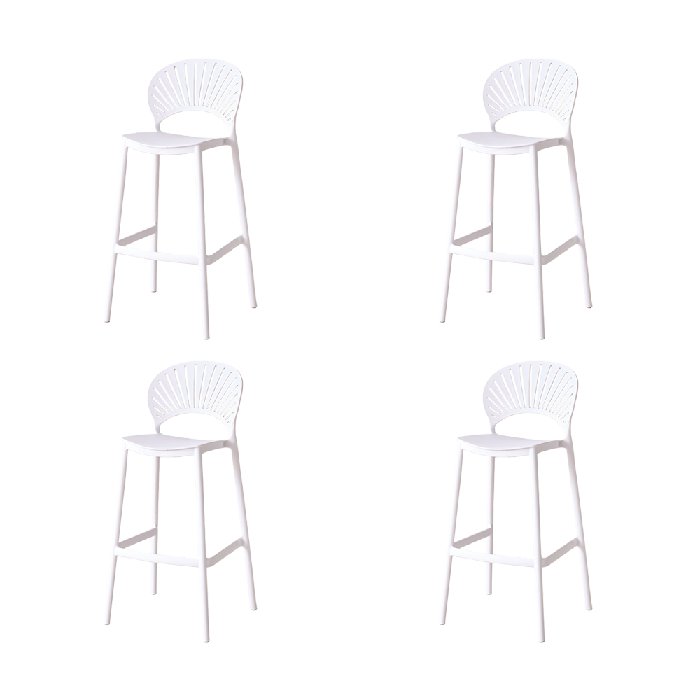 Set de 4 Sillas para Bar Paraíso, Color Blanco, Diseño Moderno