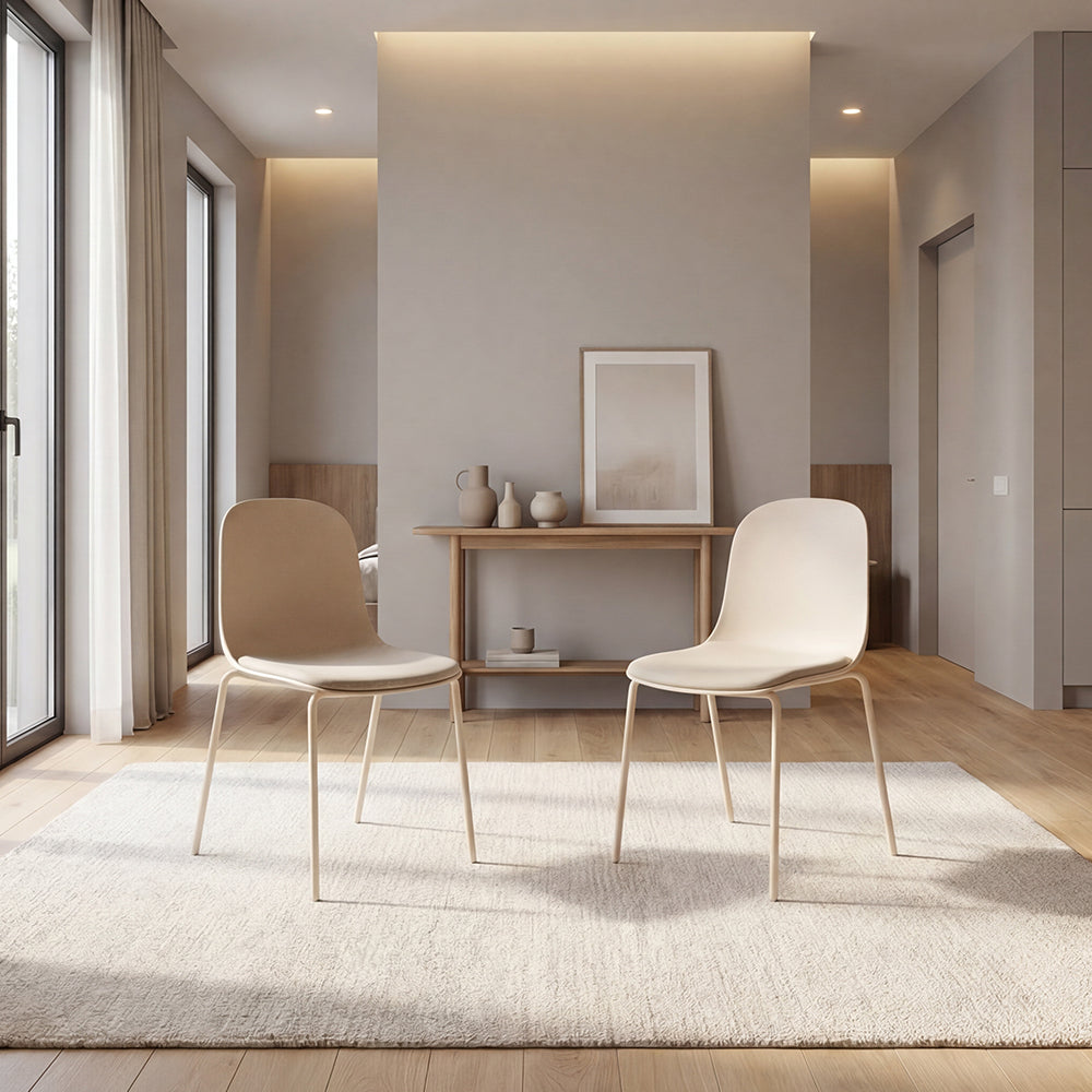 Silla con Cojín Aiara, Color Blanco, Diseño Moderno X2