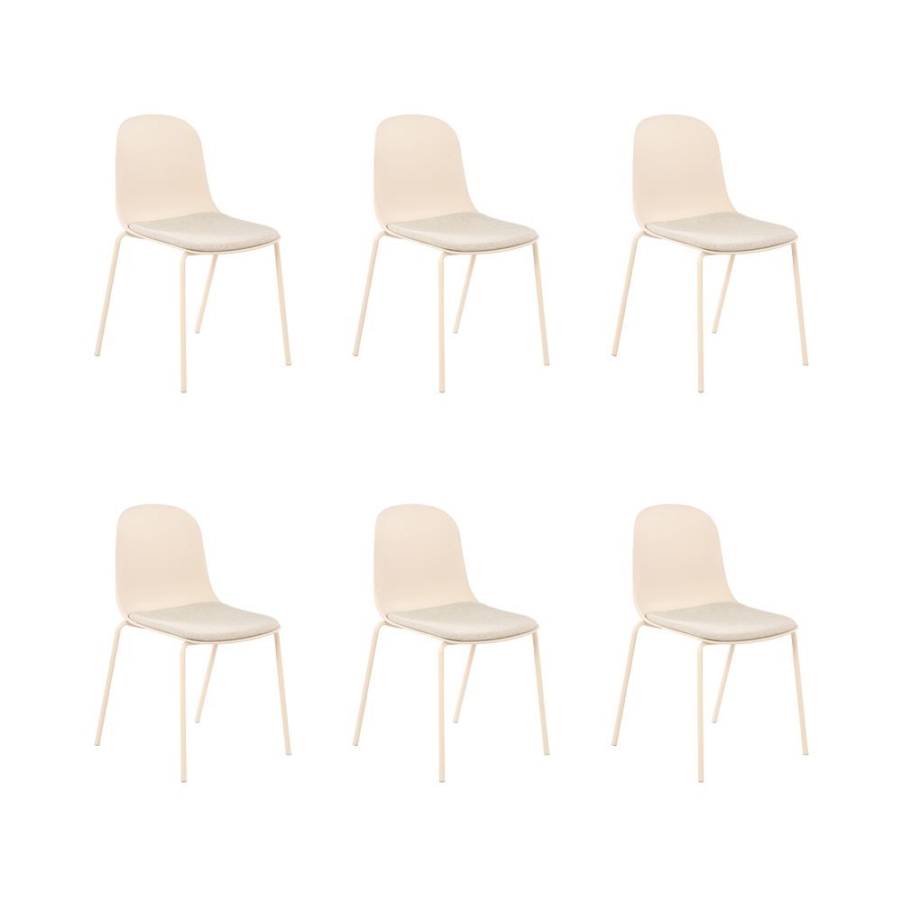 Silla con Cojín Aiara, Color Blanco, Diseño Moderno X6