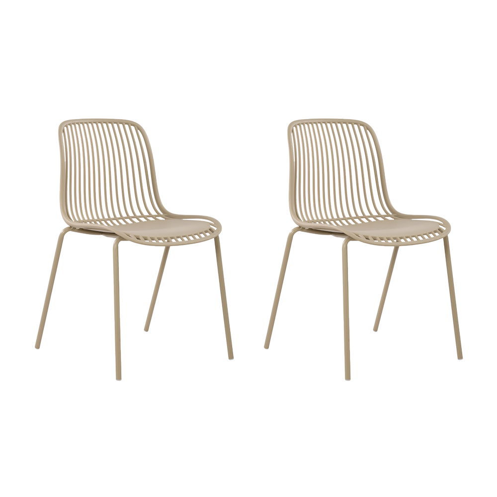 Silla Barcelona, Color Blanco, Con espaldar en lineas diseño moderno X2