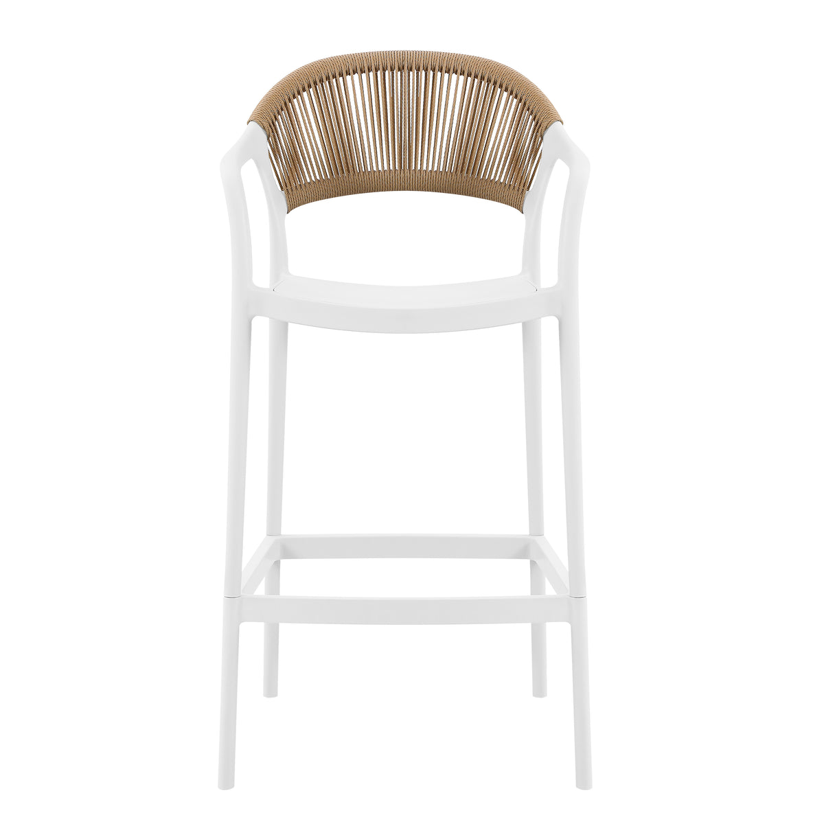 Silla para Bar Balí, Blanco, Doble propósito con Reposa Pies
