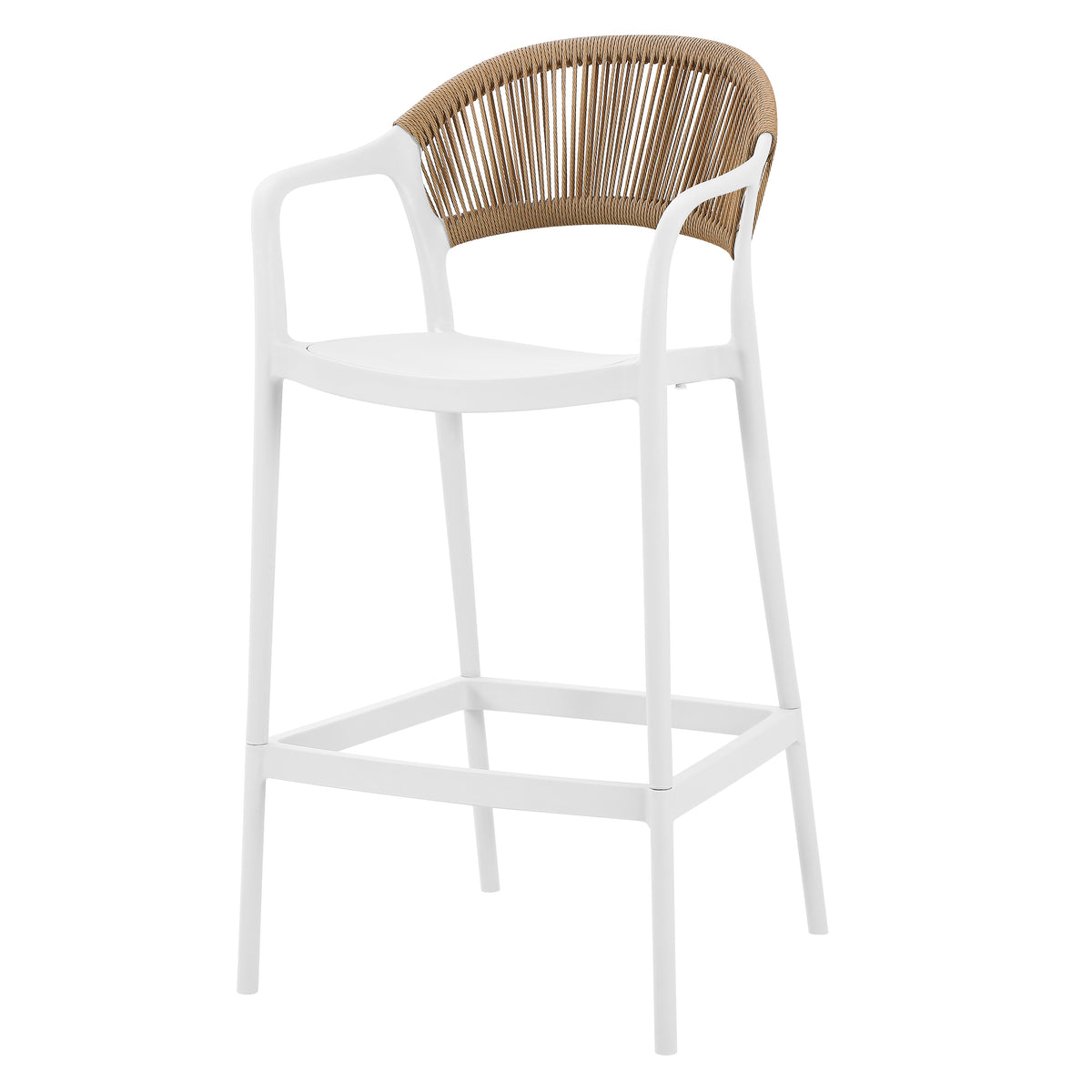 Silla para Bar Balí, Blanco, Doble propósito con Reposa Pies