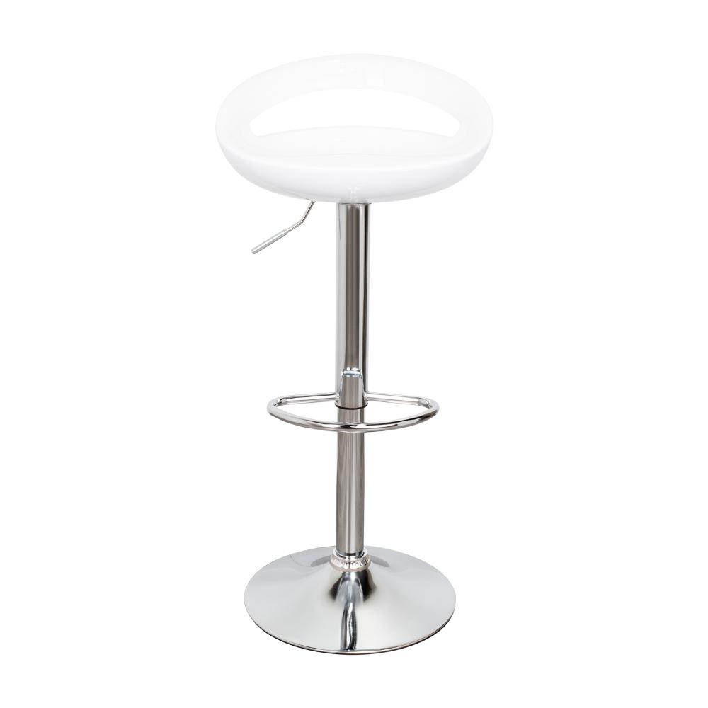 Kit de Dos Sillas Bar Turón, Blanco,  base metal cromado