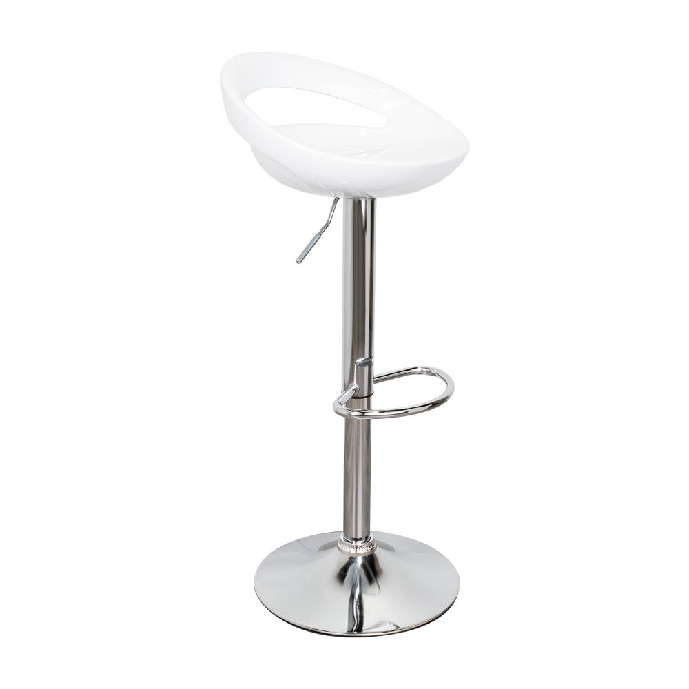 Kit de Dos Sillas Bar Turón, Blanco,  base metal cromado