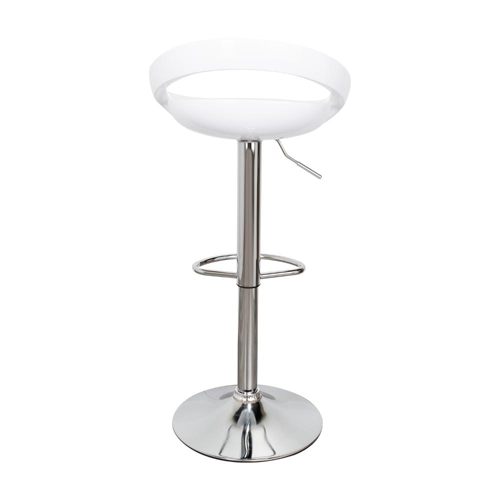 Kit de Dos Sillas Bar Turón, Blanco,  base metal cromado