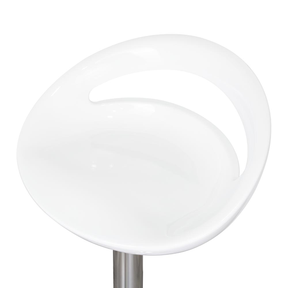 Kit de Cuatro Sillas Bar Turón, Blanco,  base metal cromado