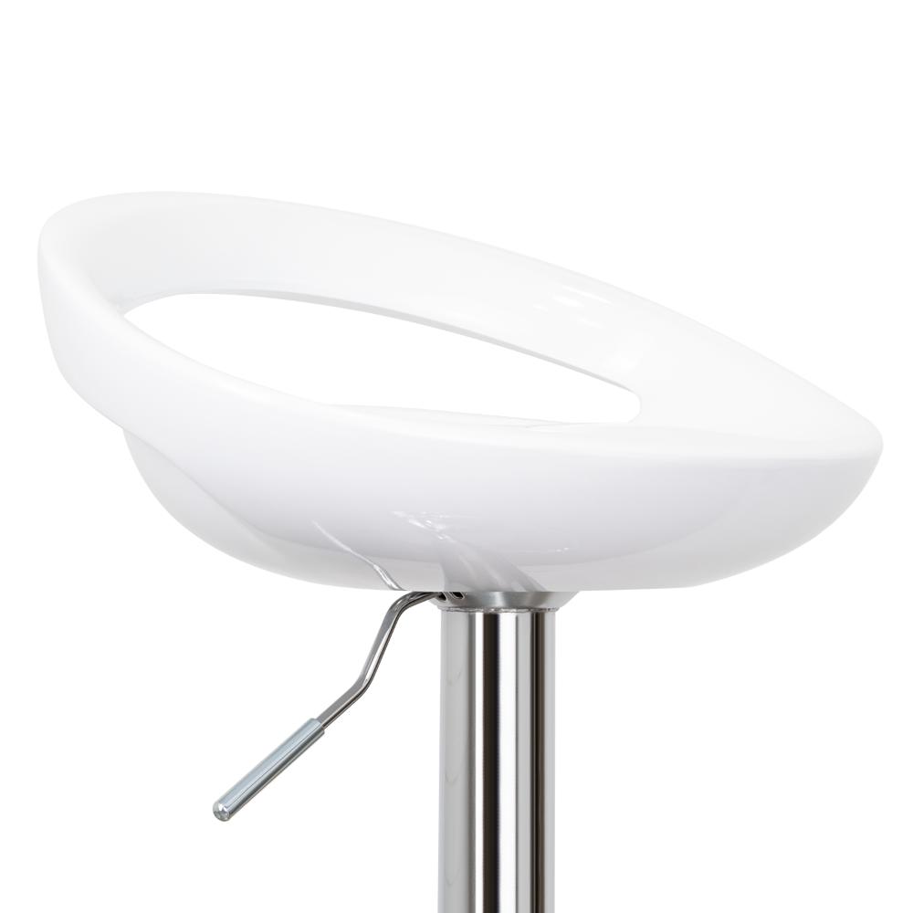 Silla Bar Turón, Blanco,  base metal cromado