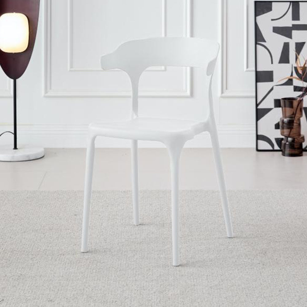 Silla Elena, Color Blanco, Con espaldar y diseño Moderno