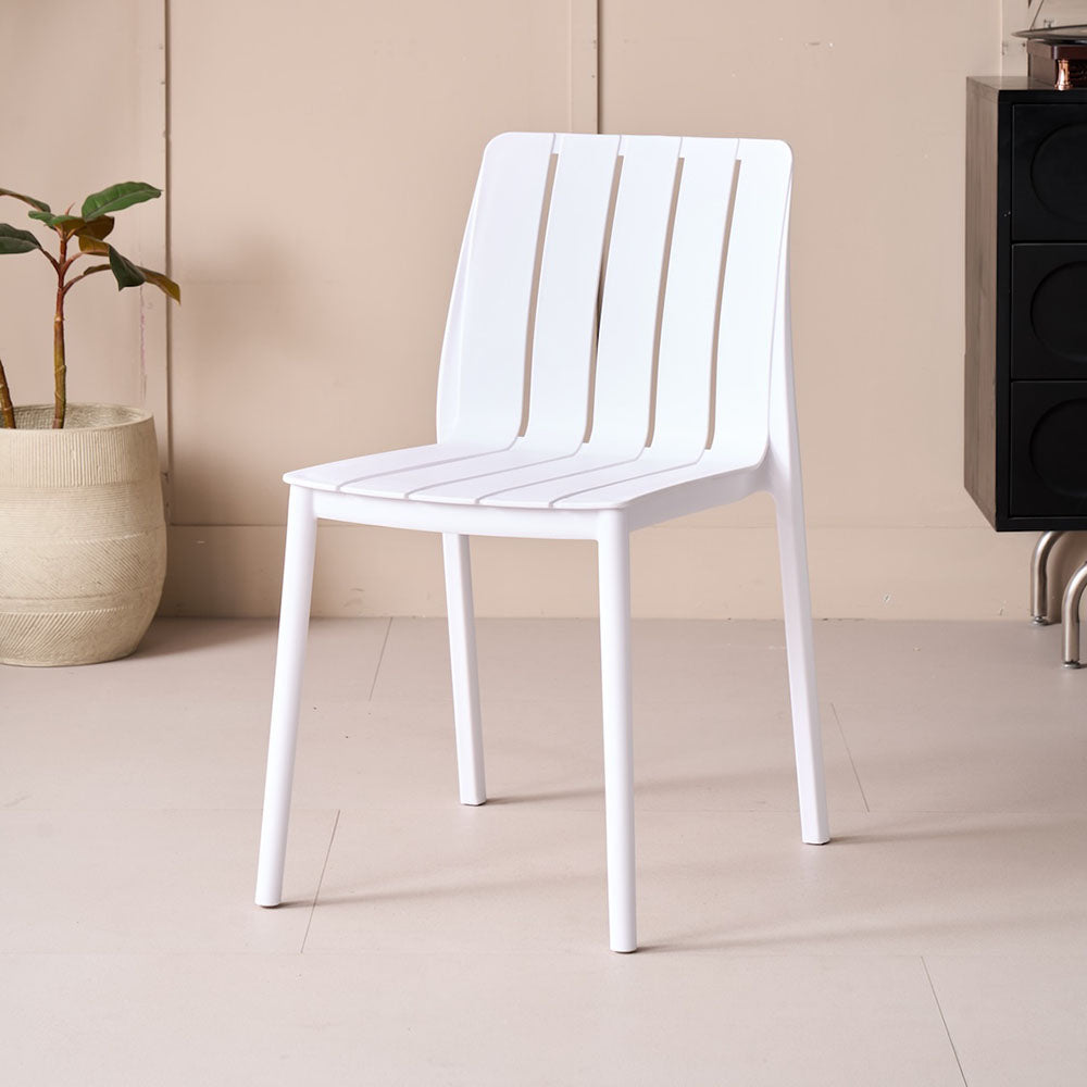 Silla Alice, Color Blanco, Con espaldar y diseño minimalista