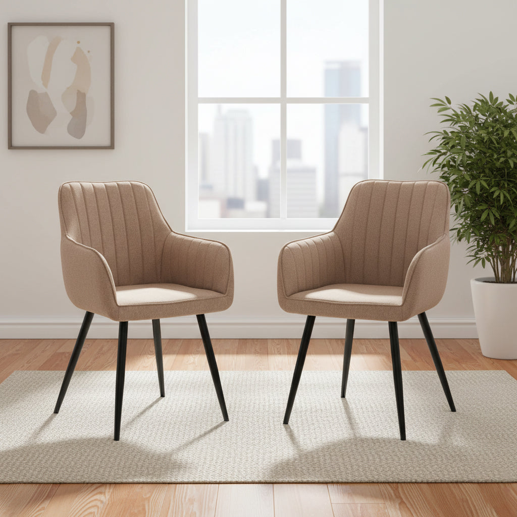 Set de 2 Sillas Neo, Color Marrón, Con espaldar y diseño Moderno
