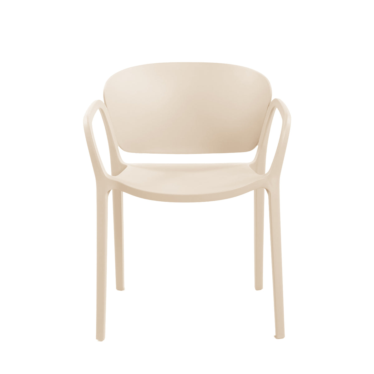 Set de 4 Sillas con Brazos California, Taupe Claro, con Espaldar y Diseño Minimalista