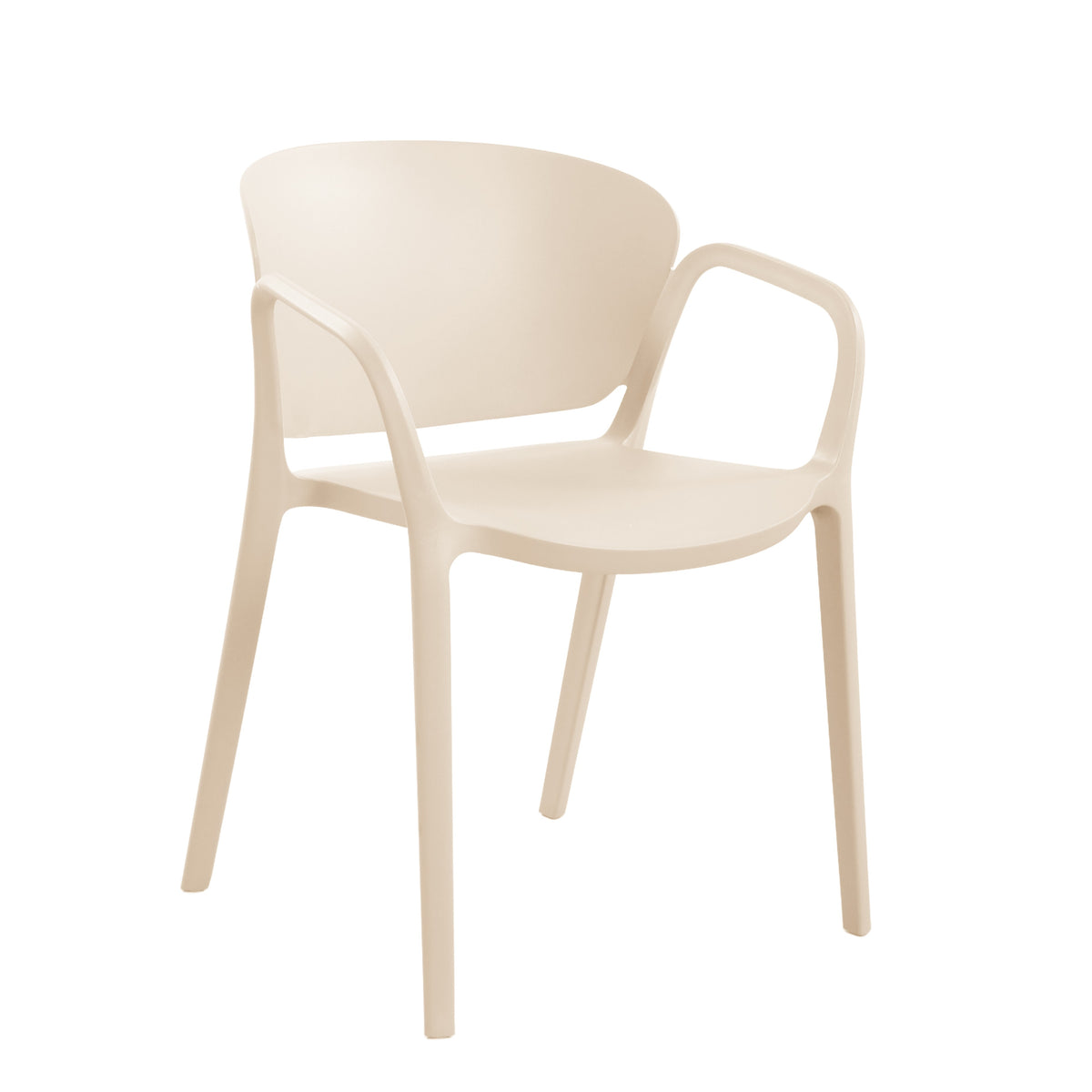 Set de 4 Sillas con Brazos California, Taupe Claro, con Espaldar y Diseño Minimalista