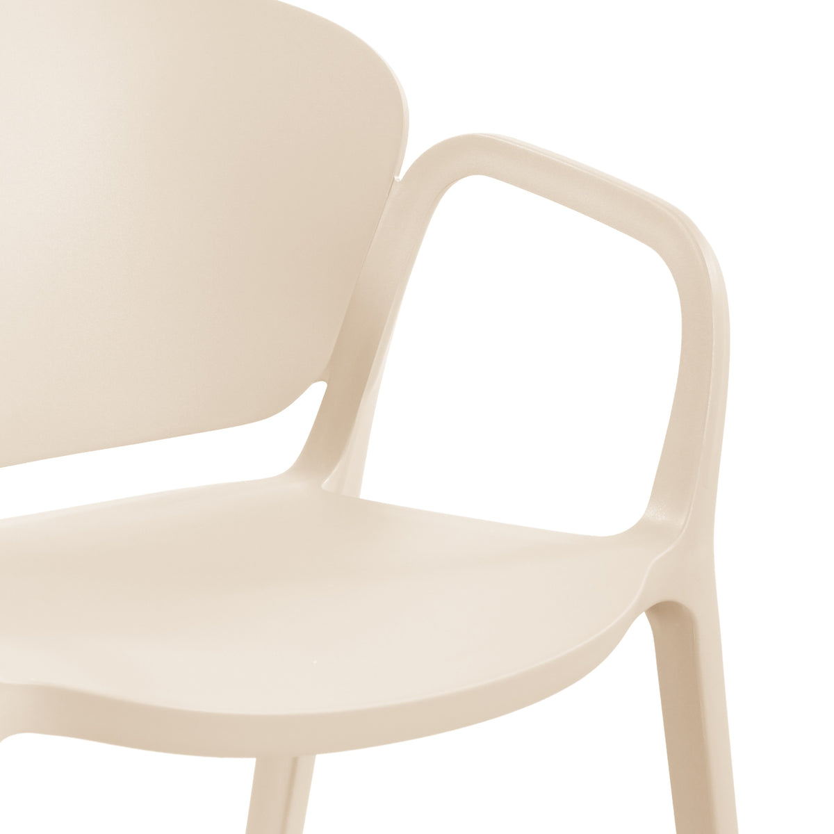 Set de 4 Sillas con Brazos California, Taupe Claro, con Espaldar y Diseño Minimalista