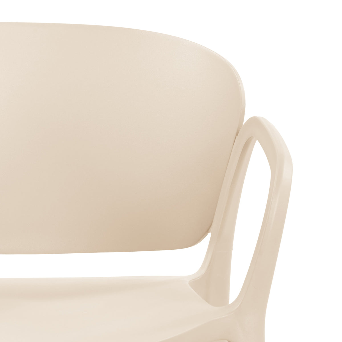 Set de 4 Sillas con Brazos California, Taupe Claro, con Espaldar y Diseño Minimalista