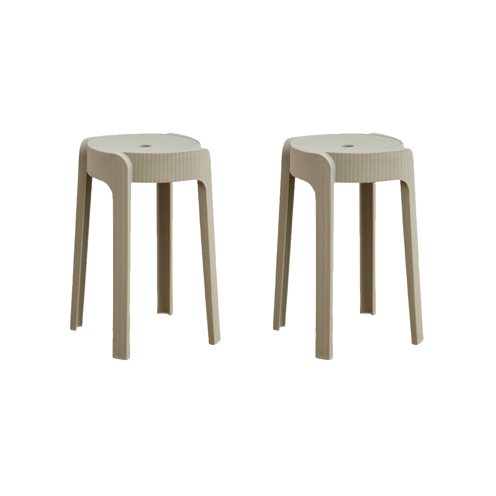 Set de 2 Butacos Apilable Maison, Color Gris Oscuro, Diseño Moderno