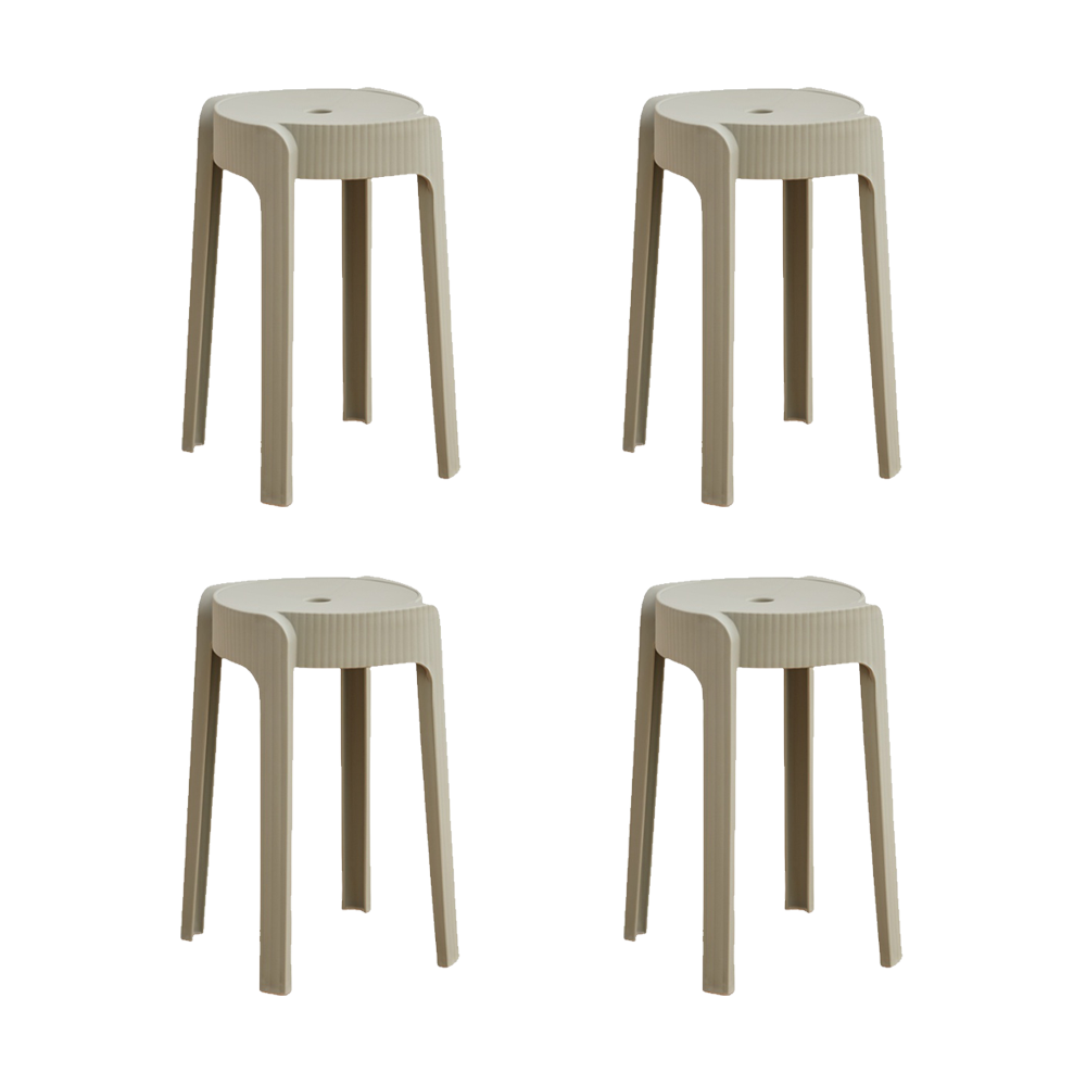 Set de 4 Butacos Apilable Maison, Color Gris Oscuro, Diseño Moderno