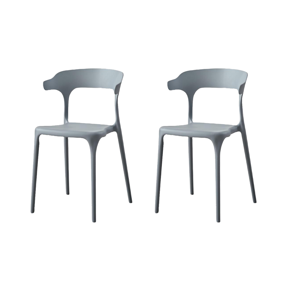 Silla Elena, Color Gris Oscuro, Con espaldar y diseño Moderno X2